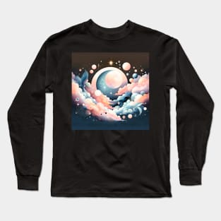 Mystical Celestial Dreams: Moonlit Serenity Long Sleeve T-Shirt